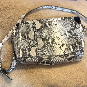Steve Madden Black and White Snake Print Crossbody Bag Purse